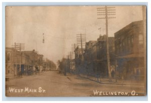 c1905 RPPC Real Photo West Main St. Wellington, O. Postcard P172E