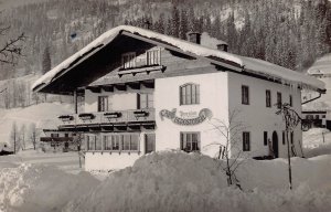 REIT im WINKL BAVARIA GERMANY~CAFE BERGSTUBEL-HEAVY SNOW~ PHOTO POSTCARD