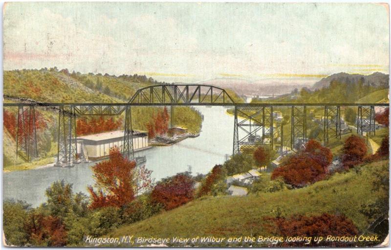 Kingston New York - Birdseye view Wilbur and Bridge Roundout Creek