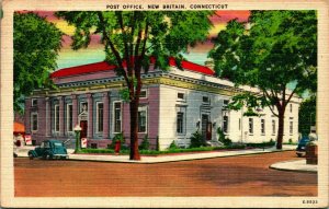 New Britain Connecticut CT Post Office 1944 Vtg Linen Postcard Q14