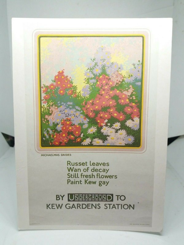 Paint Kew Gay Kew Gardens Underground Station Vintage Poster Postcard London