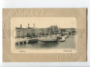 401191 GERMANY HAMBURG ART DECO Vintage embossed postcard