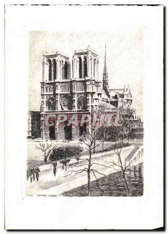 Paris Old Postcard Our Lady (map & # s 39ouvrant with vows to the & # 39inter...