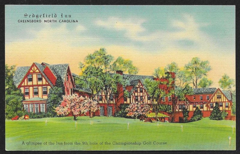 Sedgefield Inn Greensboro North Carolina Unused c1930s