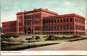 View of Textile School, Lowell MA Undivided Back Vintage Postcard S45