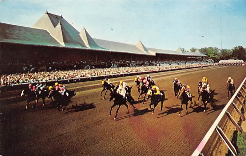 Saratoga, NY, USA Saratoga Race Track Horse Racing 1966 Missing Stamp 