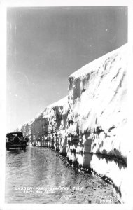 RPPC Lassen Park Highway, CA July 4th Snow Eastman Photo 1936 Vintage Postcard