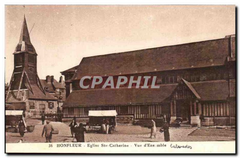 Postcard Old Honfleur Eglise Ste Catherine View d & # 39Ensemble