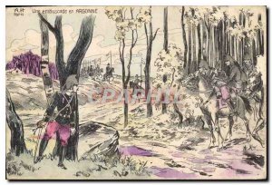 Old Postcard An Ambush Army in Argonne