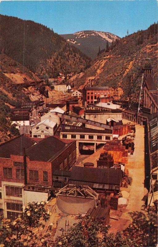 BURKE IDAHO THE MILL OF THE HECLA MINING CO~AERIAL VIEW POSTCARD 1960s