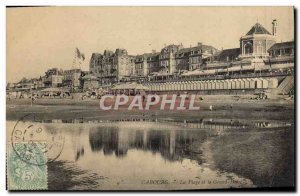 Old Postcard The Beach Cabourg Grand Hotel