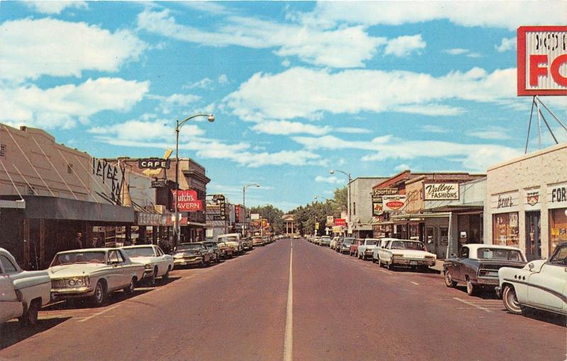 Milton Freewater Oregon Freewater Business District Tepee Store Cars 1960s Pc Hippostcard