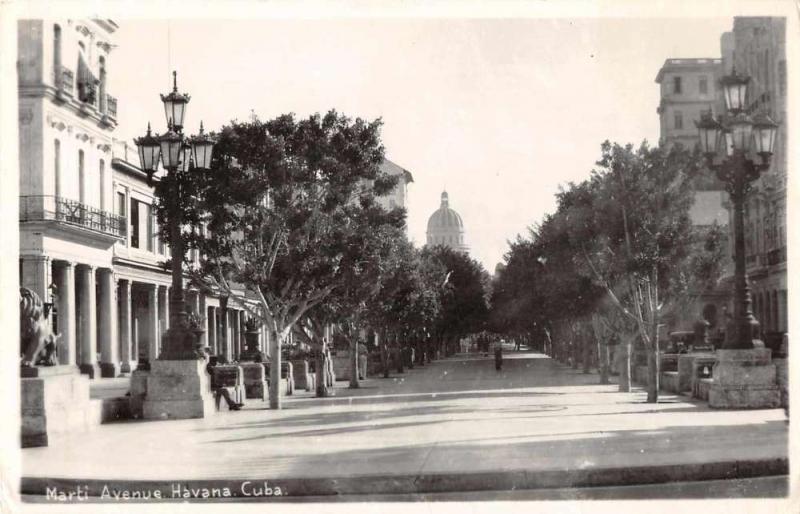 Havana Cuba Marti Avenue Real Photo Antique Postcard J66994