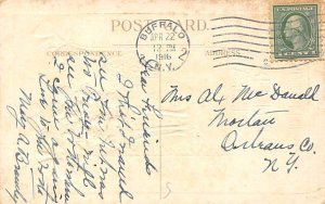 Easter Greetings Butterfly 1916 postal marking on front