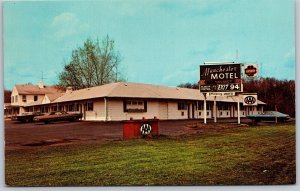 Vtg Hartford Connecticut CT Manchester Motel Old Cars 1970s View Postcard