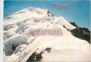 Modern Postcard Chamonix Mont Blanc (4807m) and Observatoire Vallot hut (4362m)