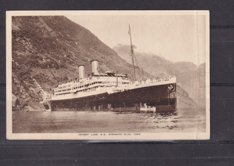 ORIENT LINE  SS OTRANTO , c1930 ppc., unused.