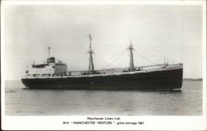 Manchester Liners Cargo Ship Real Photo Postcard MV MANCHESTER VENTURE