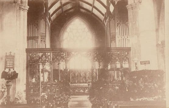 Organ at Fakenham Church Norfolk Antique Old Real Photo Postcard