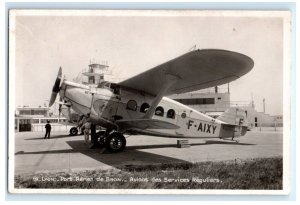 Breguet 281.T F-aixy Plane Airplane Lyon France Real Photo RPPC Postcard (FW16)