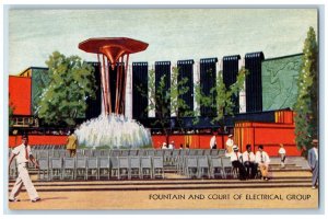 1933 Chicago's World's Fair Fountain And Court Of Electrical Group Postcard