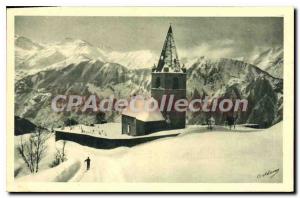 Postcard Old Church D'Huez Oisans