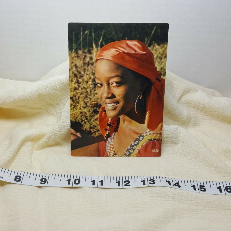 Charming Smile Female Haiti Vintage Postcard 
