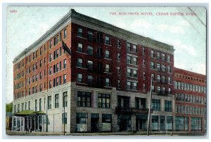 c1910's The Montrose Hotel Exterior Roadside Scene Cedar Rapids Iowa IA Postcard