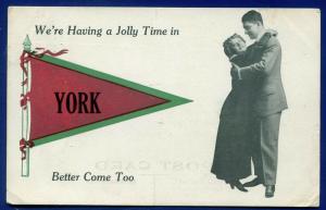 York Nebraska ne Pennant old postcard 1910s