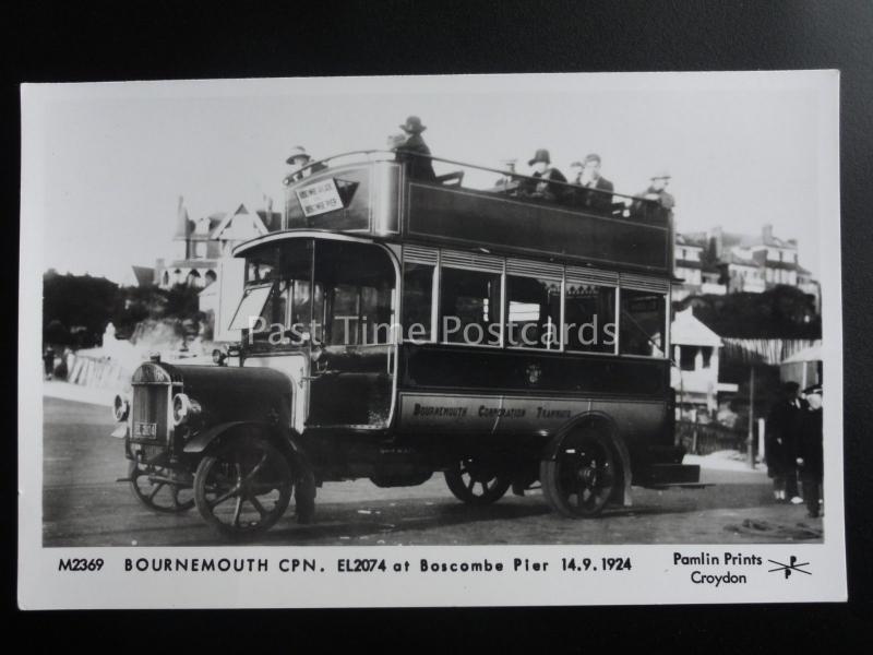 Omnibus BOURNEMOUTH CPN EL2074 AT BOSCOMBE PIER Pamlin Print Postcard M2369