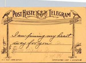 Humour Post Haste Telegram 1907
