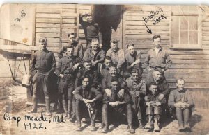 Camp Meade Maryland Soldiers Real Photo Vintage Postcard AA21497