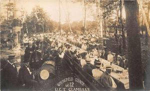 Springfield MA U. C. T. Clambake #12 Orchestra Large Crowd RPPC Postcard