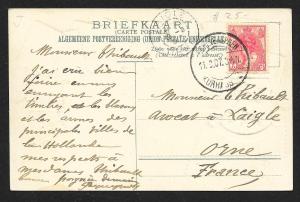 NETHERLANDS Stamps on Postcard Embossed Shield Used c1907