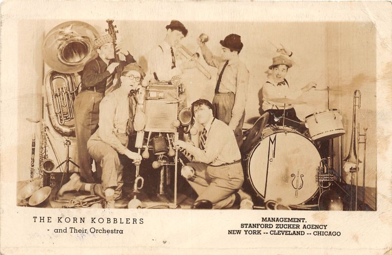 J48/ Cleveland Ohio RPPC Postcard 40s Chicago NY The Korn Kobblers Band 263