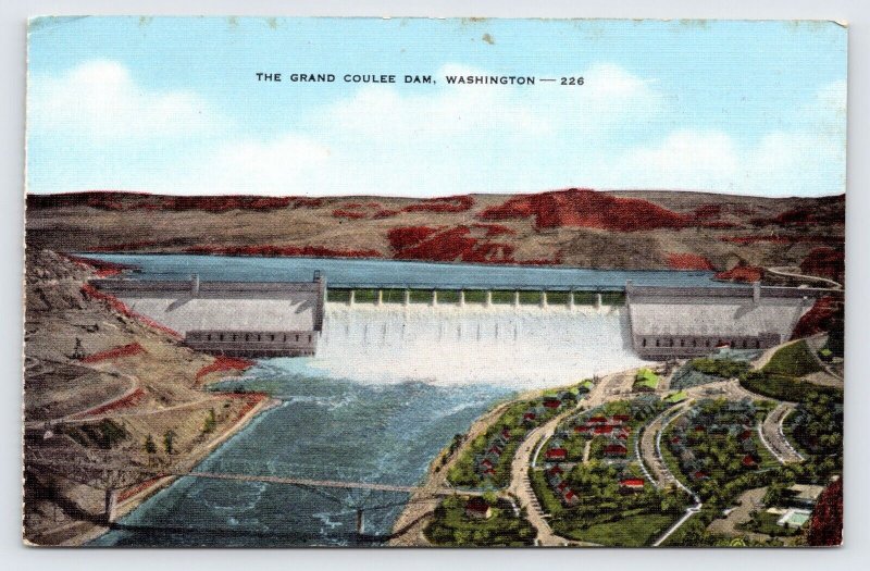 Grand Coulee Dam, Washington, Colombia River  Postcard P3