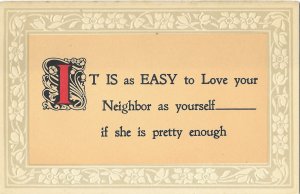 It is Easy to Love Your Neighbor as Yourself If She is Pretty Enough