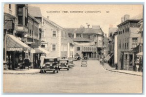 c1940 Washington Street Classic Cars Marblehead Massachusetts Vintage Postcard