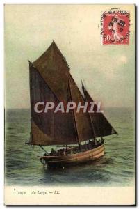 Old Postcard Fishing Boat Off