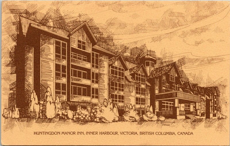 Huntingdon Manor Inn Inner Harbour Victoria British Columbia BC Canada Postcard  