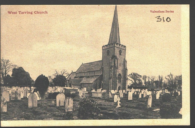 Sussex Postcard - West Tarring Church and Graveyard  RT1747