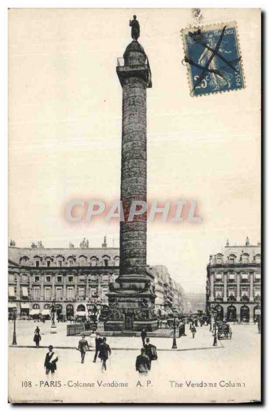 Old Postcard Paris Vendome Column