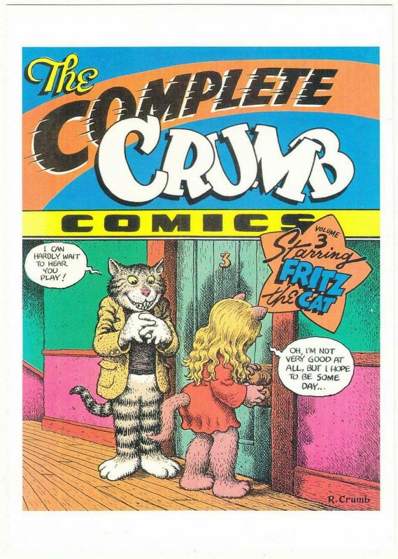 Postcard of R. Crumb The Complete Crumb Comics Fritz the Cat Comic Book Cover