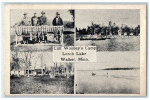 1940 Cliff Woolley's Camp Leech Lake Walker Minnesota MT, Multiview Postcard
