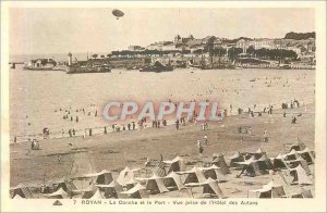 Old Postcard Royan Conche and Port Vue Prize of the Hotel des Autans Airship ...