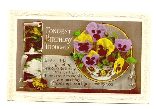 Fondest Birthday Thoughts, Pansies