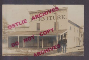 Tabor IOWA RPPC 1906 GENERAL STORE Furniture nr Shenandoah Sidney Glenwood SW IA