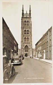 Taunton Somerset England~St Mary's Church~Real Photo Postcard