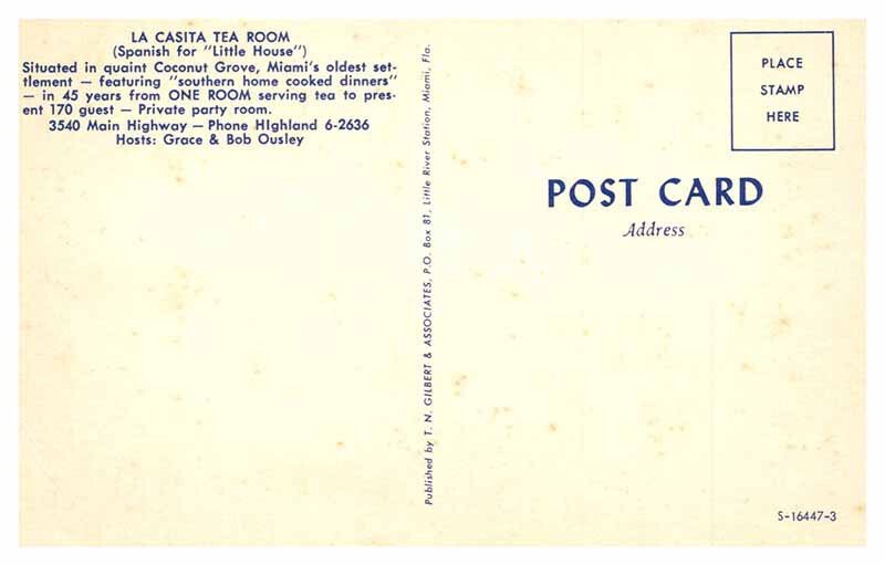 Postcard RESTAURANT SCENE Miami Florida FL AR9708