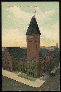 Michigan Central R.R. Depot, Detroit, MI. Detroit News Company postcard No. 27